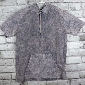 Kintex Dyed Mineral Gray Short Sleeve Hoodie via Stitch Neck Sweater Men’s XL